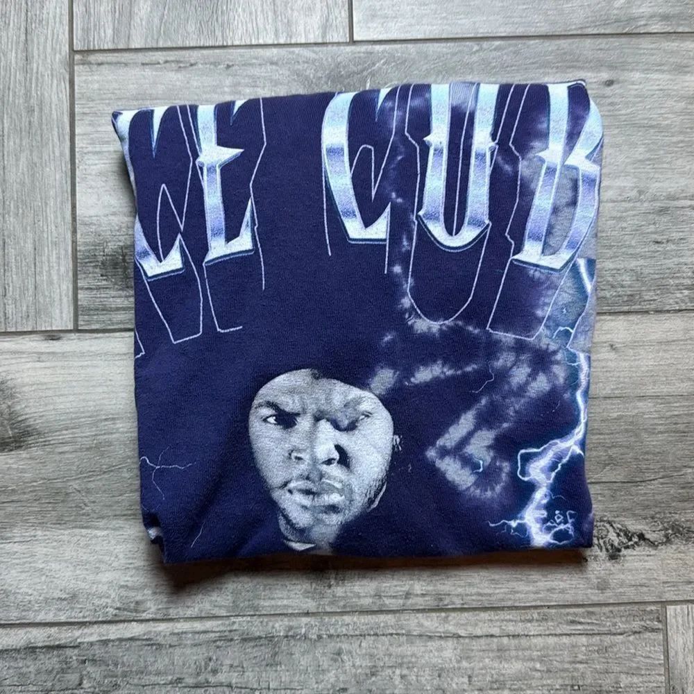 Ice Cube Graphic Tie-Dye T-Shirt - Blue